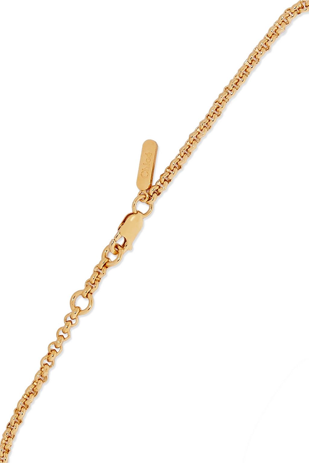 CHLOÉ Bonnie gold-tone horn necklace