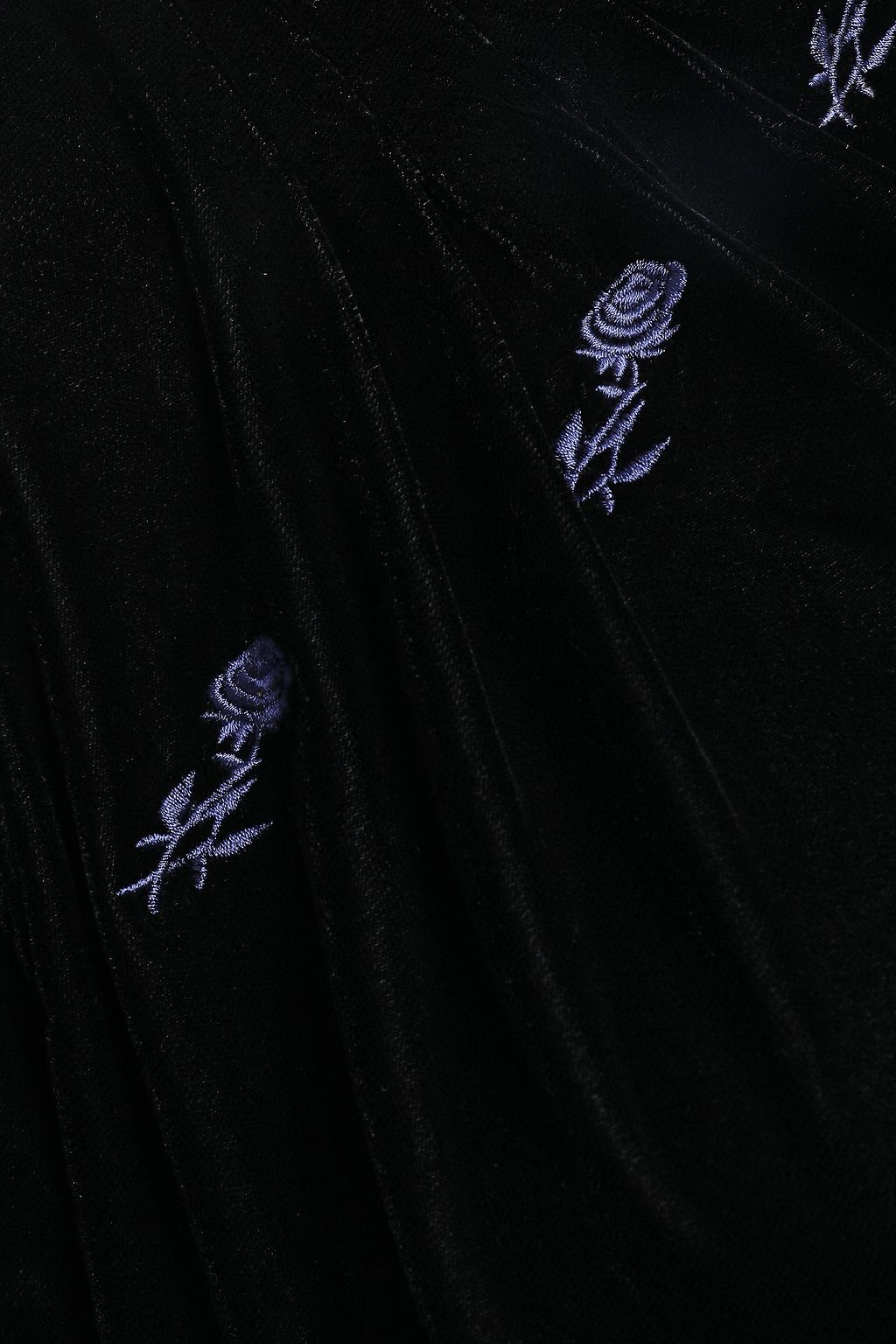 MAJE Wrap-effect embroidered velvet mini dress