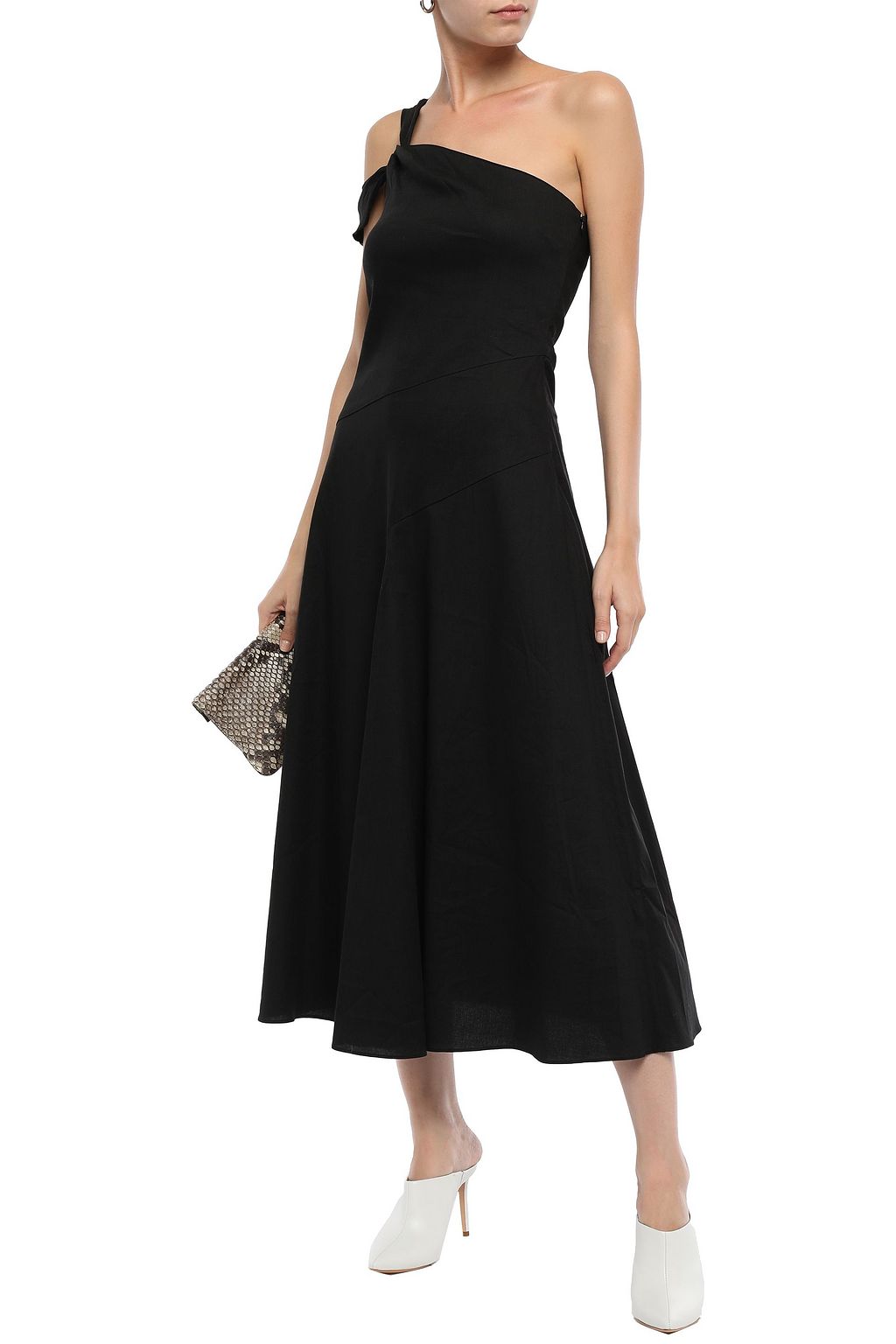 GOEN.J One-shoulder gathered jersey midi dress