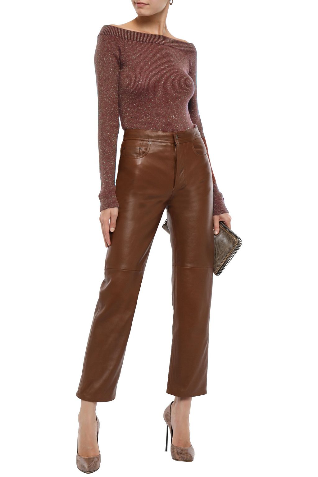 BRUNELLO CUCINELLI Metallic ribbed-knit top