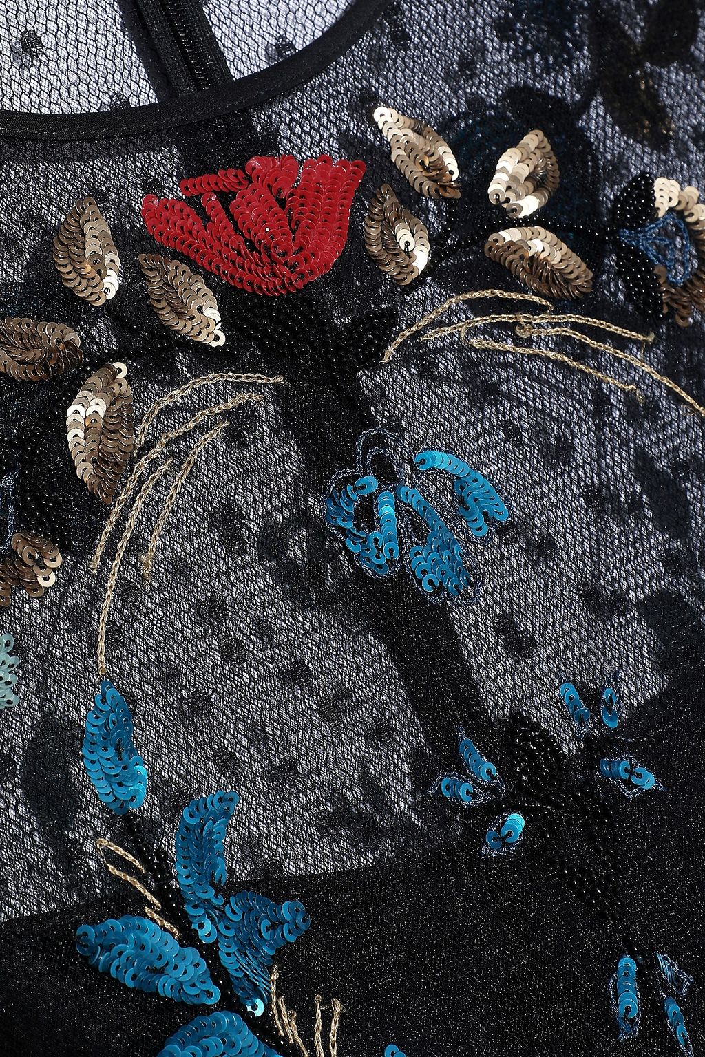 REDVALENTINO Embellished point d'esprit midi dress