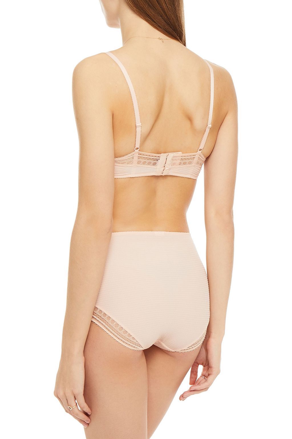 ERES Paroles Chut lace-trimmed stretch-cloqué high-rise briefs