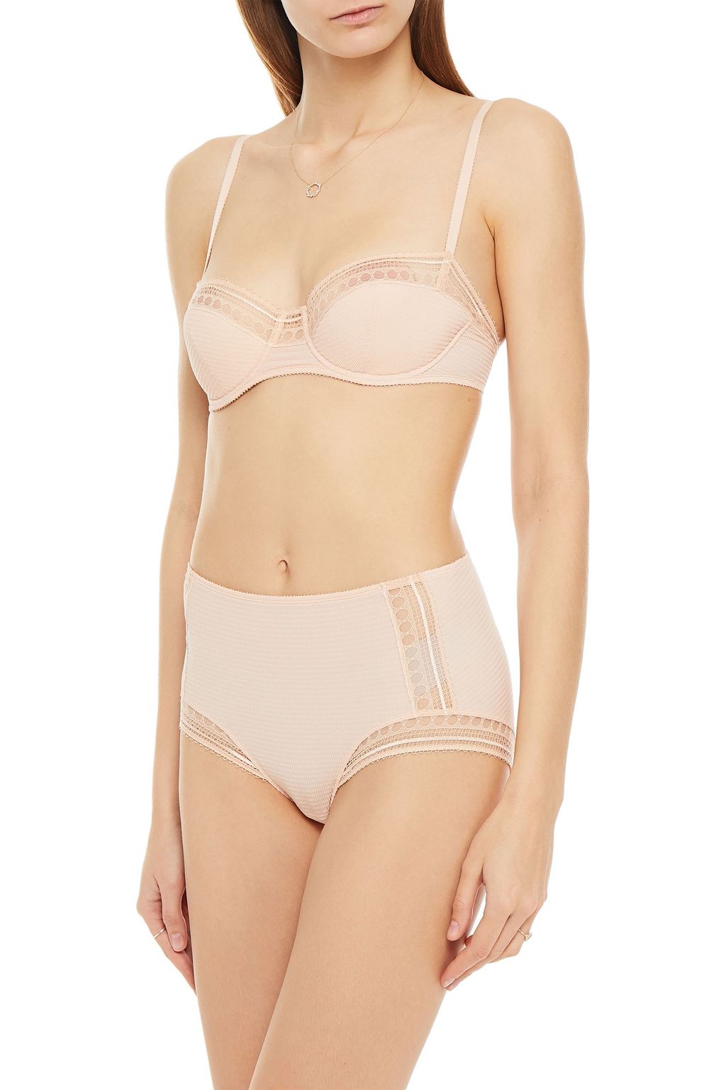 ERES Paroles Chut lace-trimmed stretch-cloqué high-rise briefs