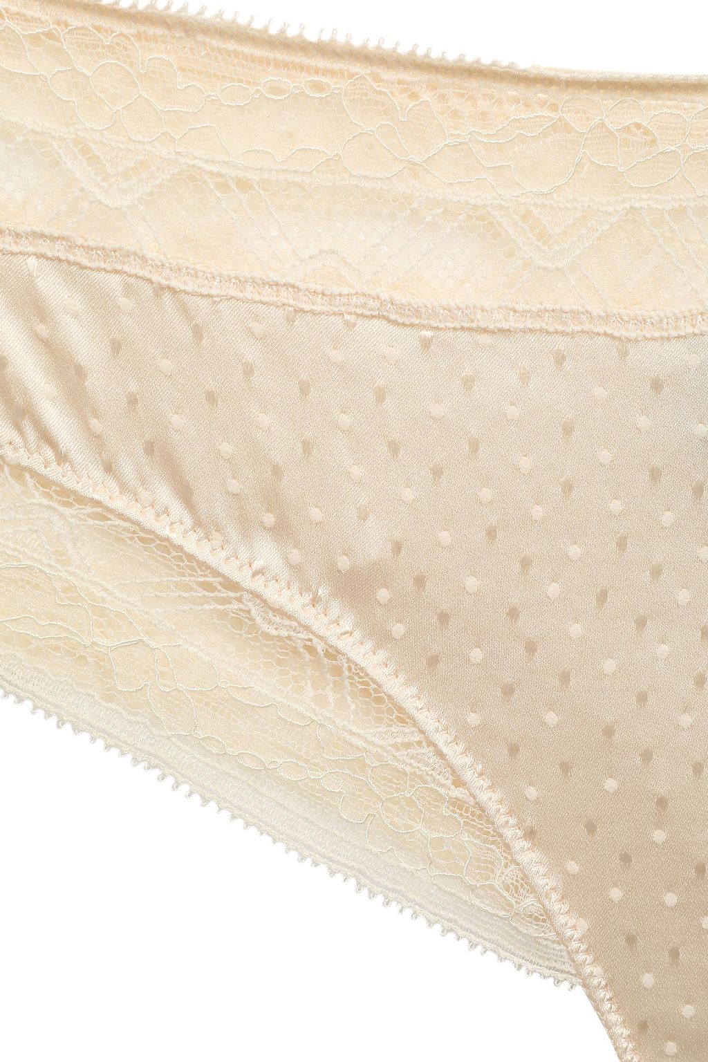 ERES Farniente Oisiveté Swiss-dot satin and Leavers lace mid-rise thong