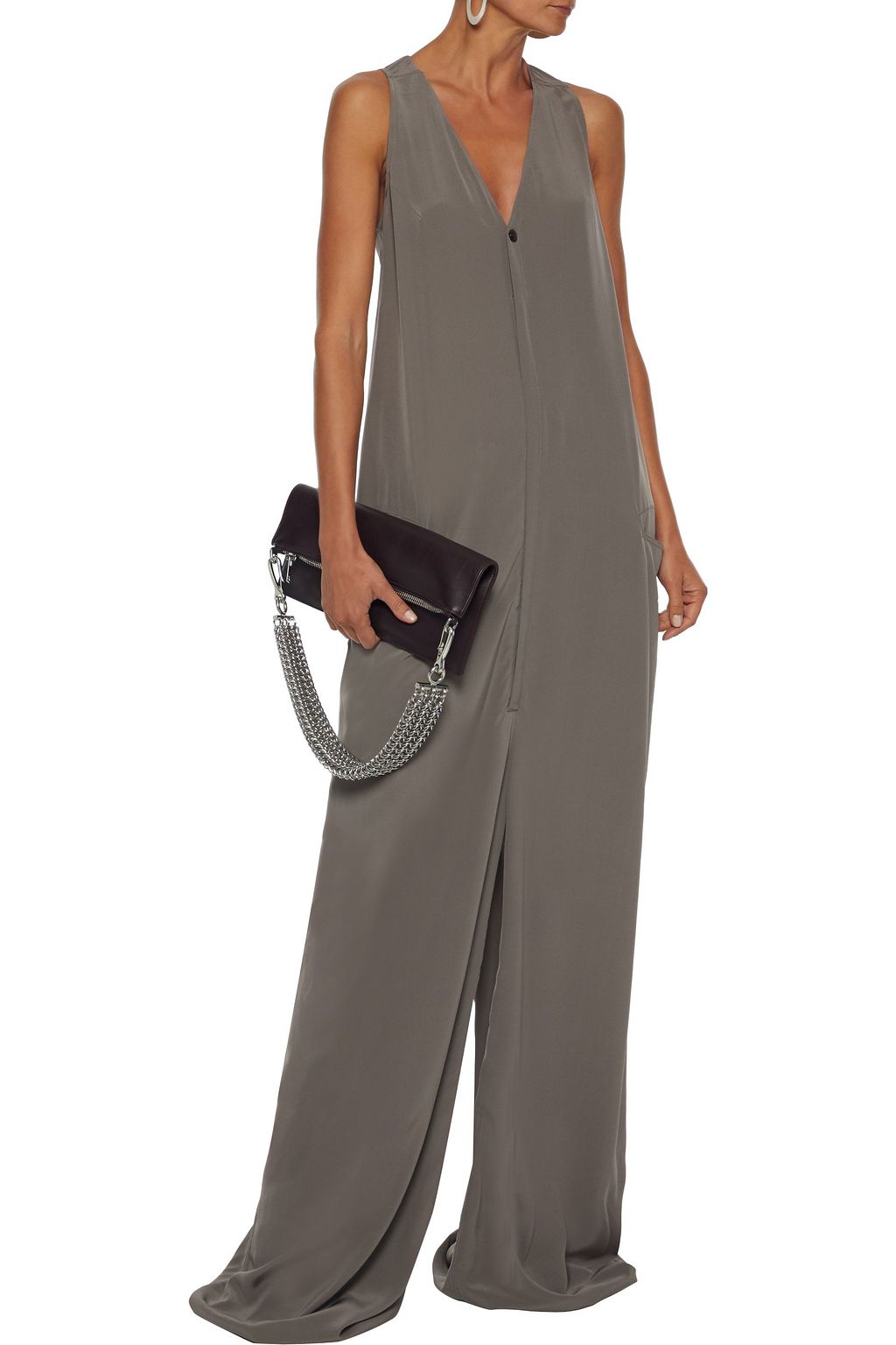 RICK OWENS Walrus silk crepe de chine wide-leg jumpsuit