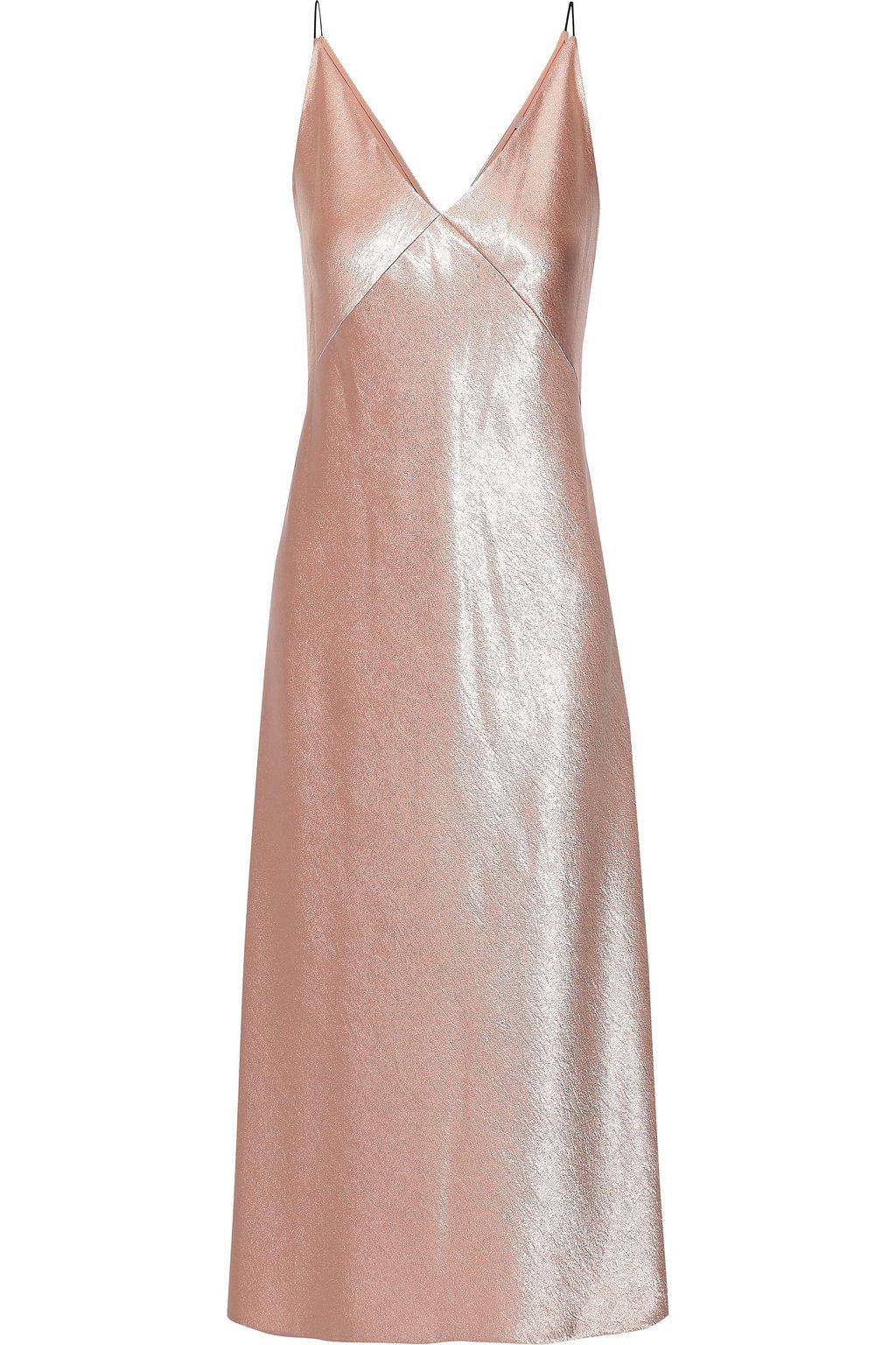 satin slip dress gold