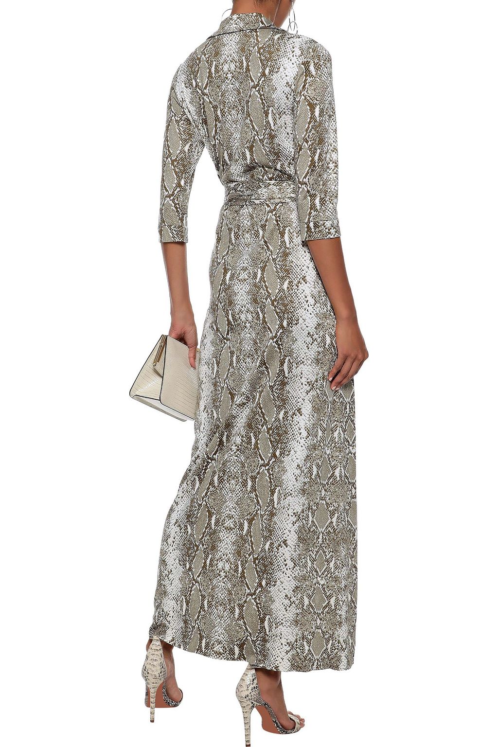 DIANE VON FURSTENBERG Abigail snake-print silk-jersey maxi wrap dress