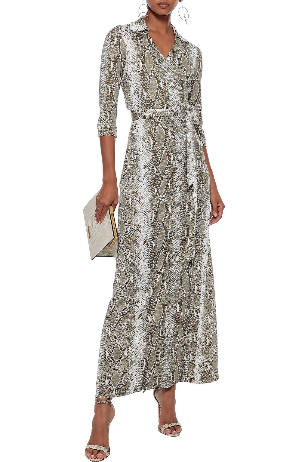 DIANE VON FURSTENBERG Abigail snake-print silk-jersey maxi wrap dress