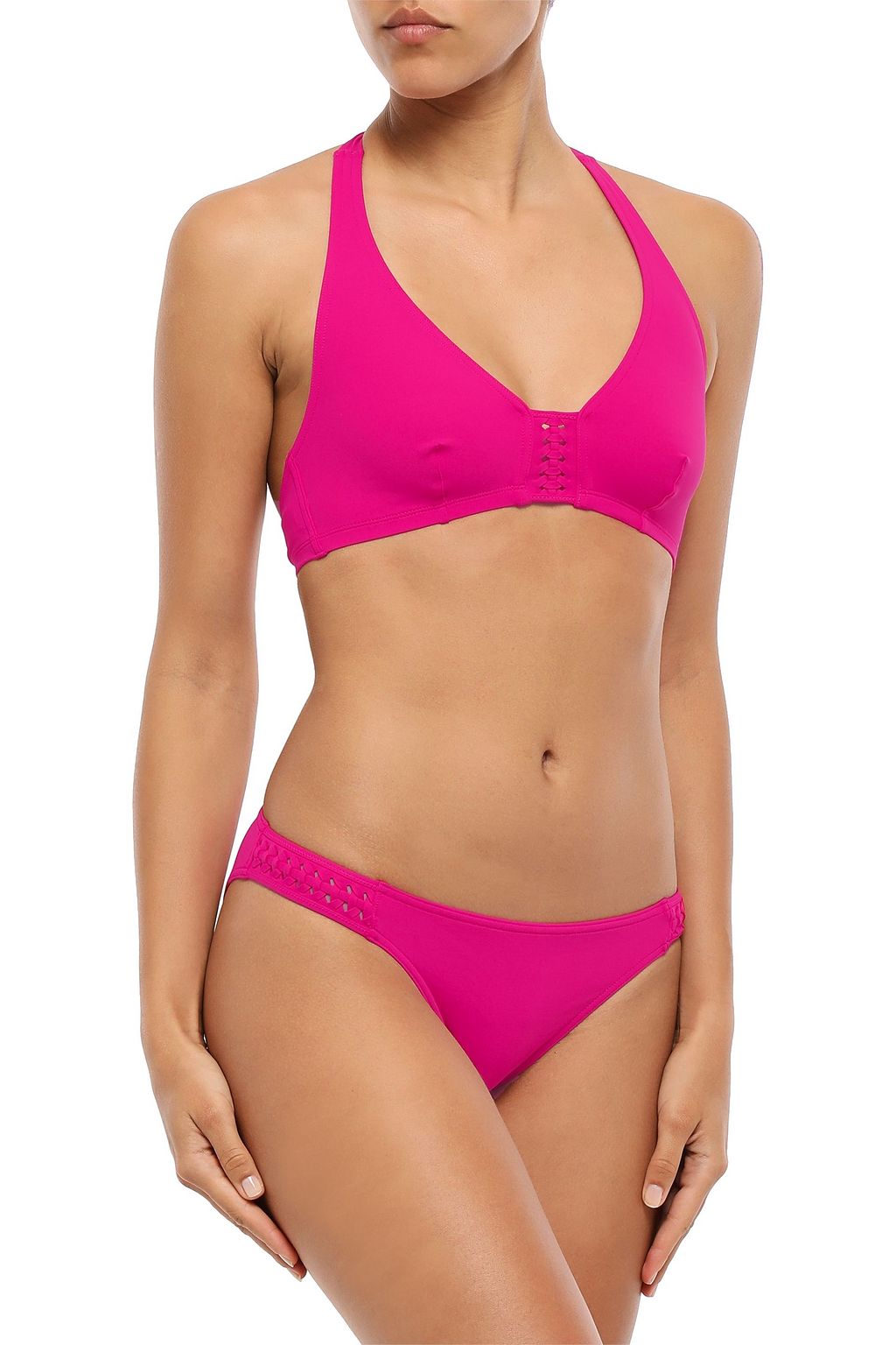 ERES Close Up Forming braid-trimmed halterneck bikini top