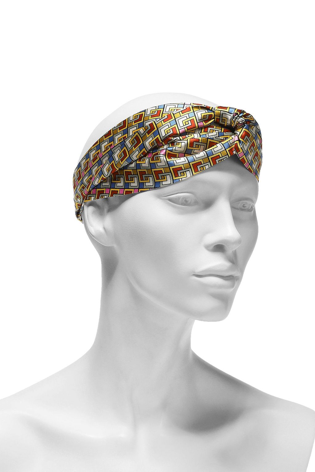 TORY BURCH Twisted printed silk-satin headband
