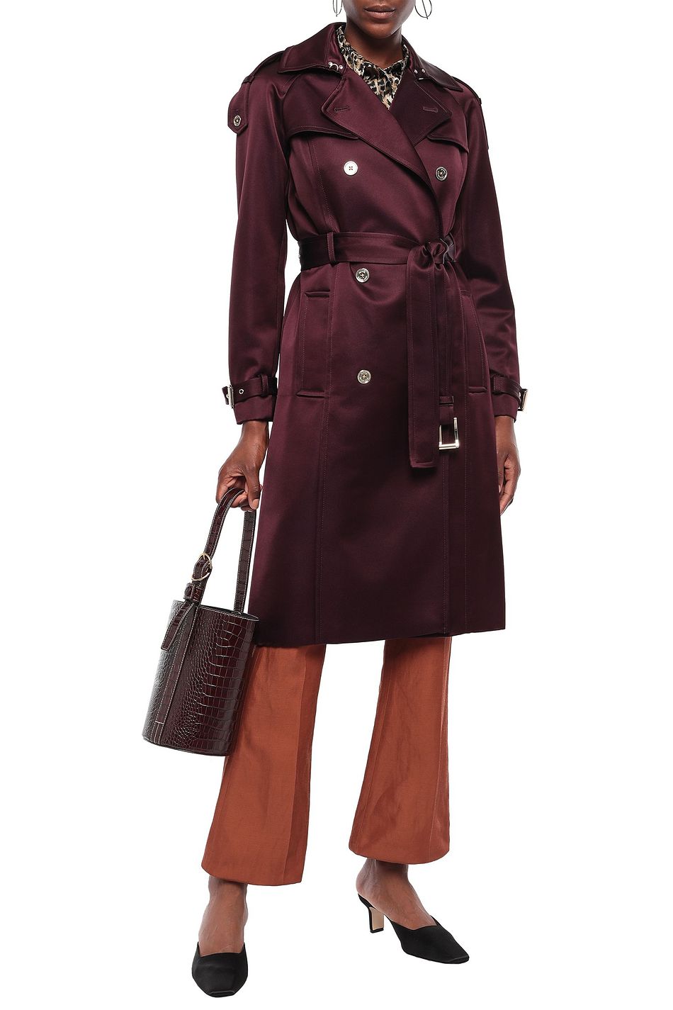 Michael kors satin trench coat Clearance