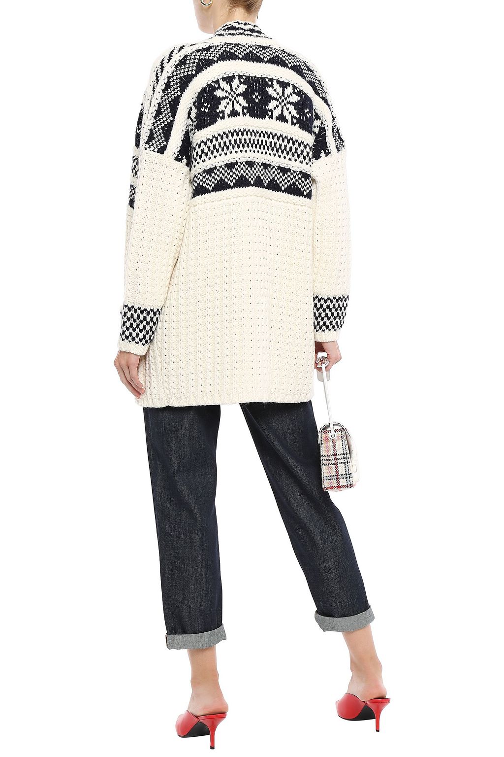 Jacquard-knit cardigan