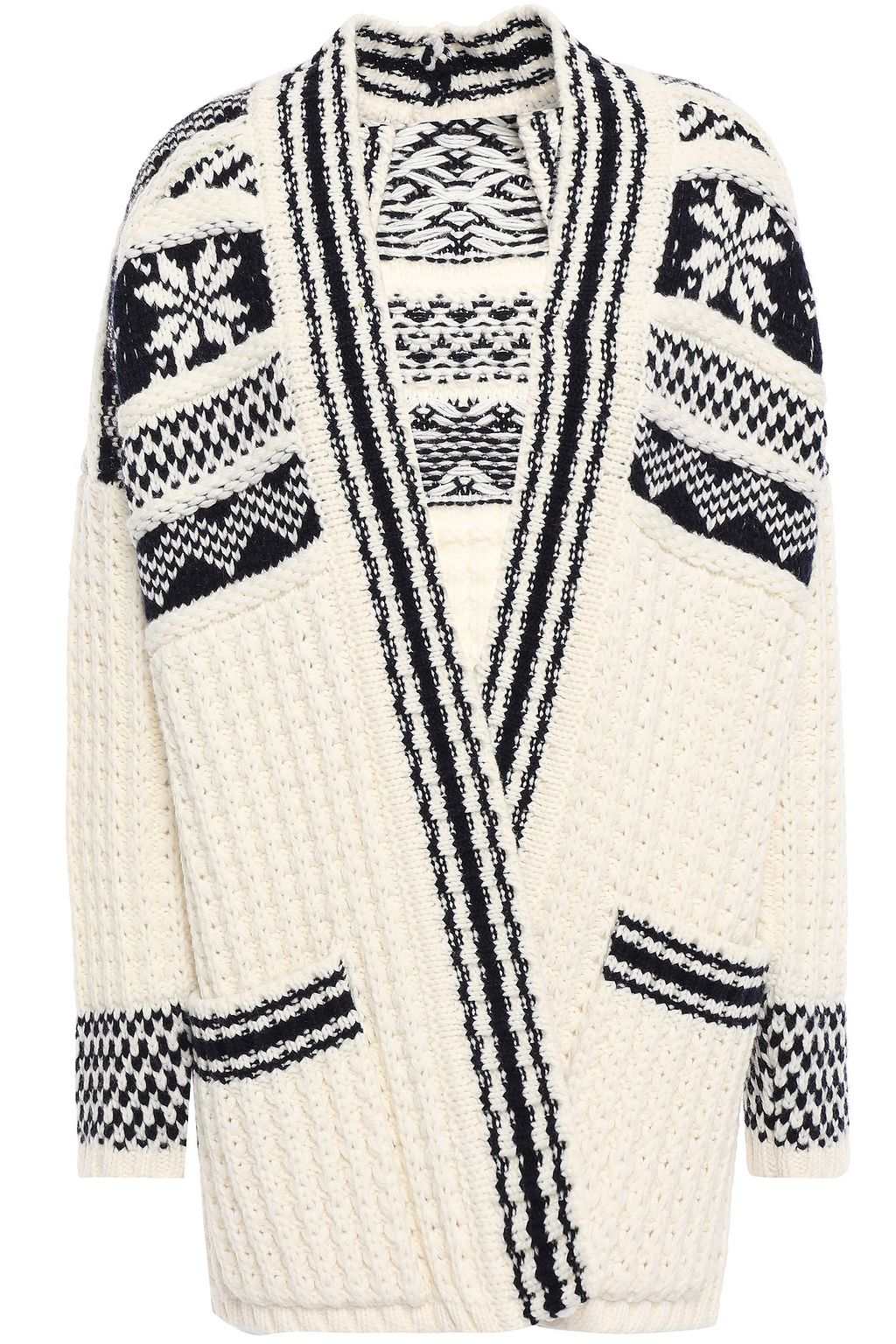 Jacquard-knit cardigan