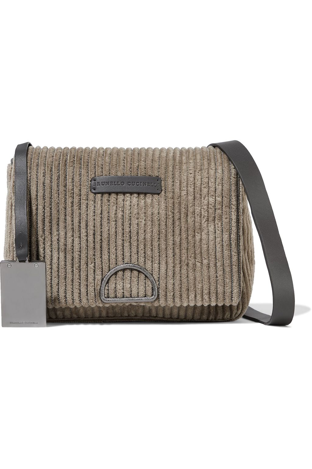 BRUNELLO CUCINELLI Bead-embellished corduroy shoulder bag