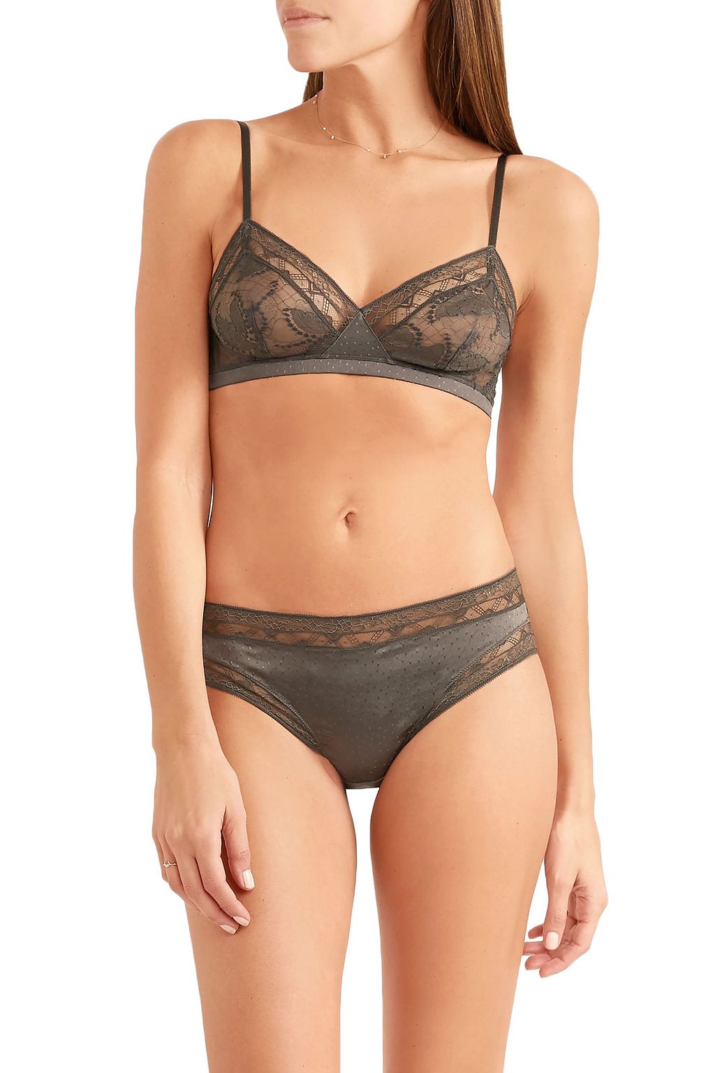 ERES Farniente Ivresse satin-jacquard and stretch-Leavers lace mid-rise briefs