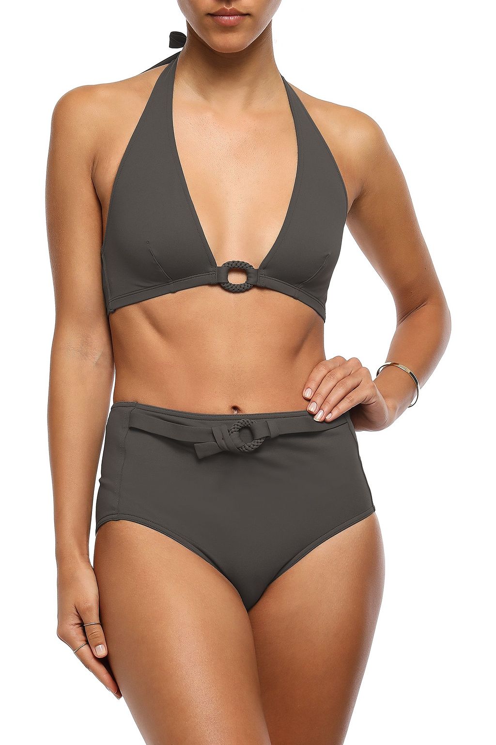 ERES Studio Compact ring-embellished halterneck bikini top