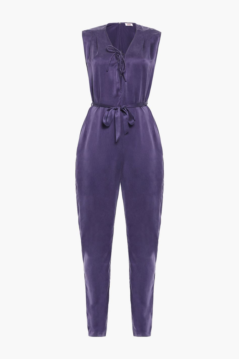 purple silk jumpsuit