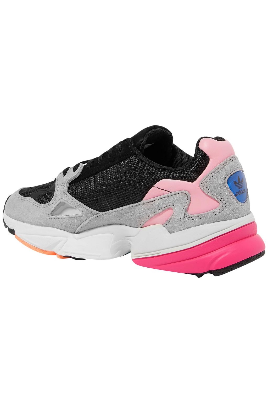 ADIDAS ORIGINALS Falcon mesh, suede and leather sneakers