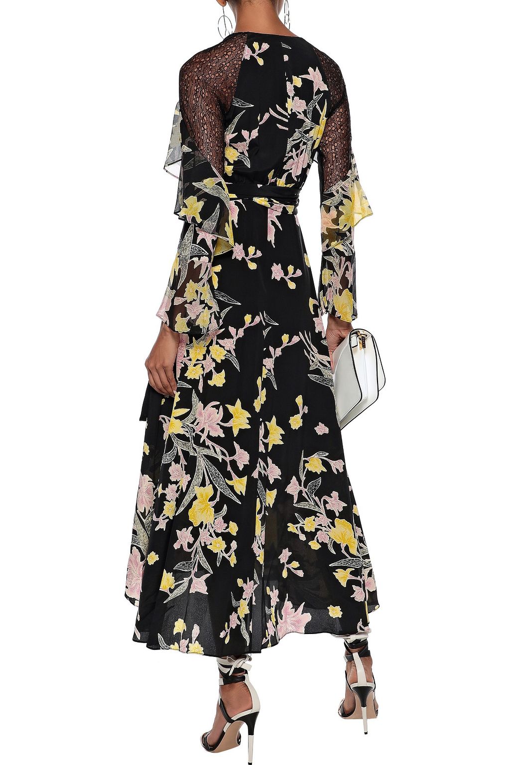 DIANE VON FURSTENBERG Alice ruffled printed silk crepe de chine maxi wrap dress