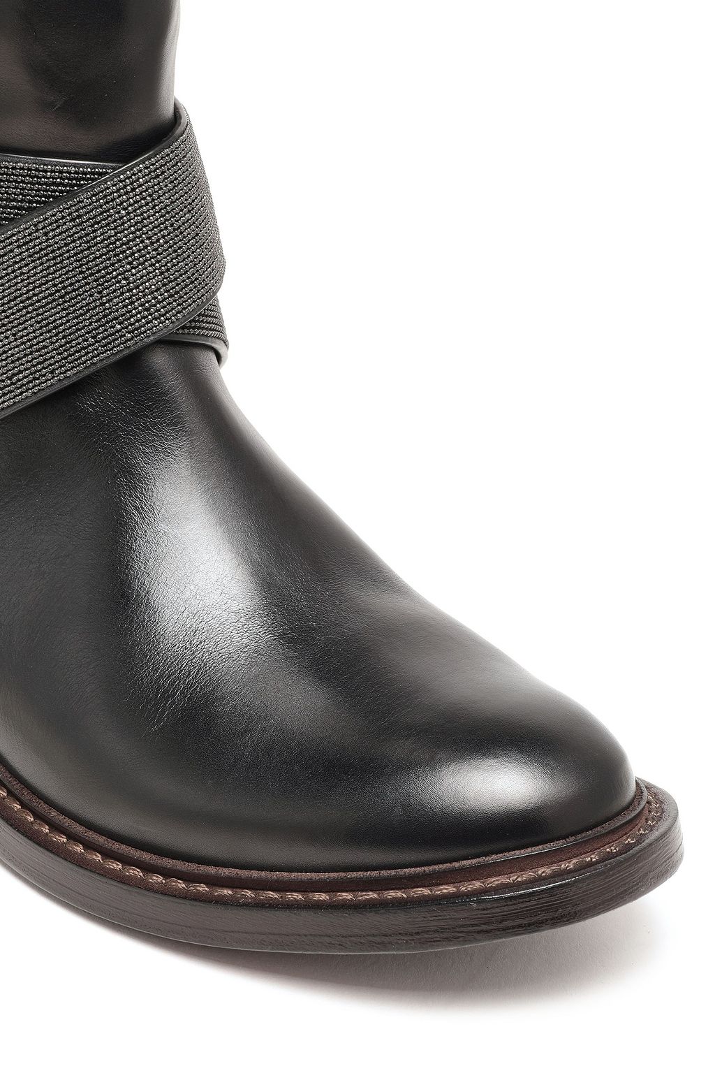 BRUNELLO CUCINELLI Bead-embellished leather boots
