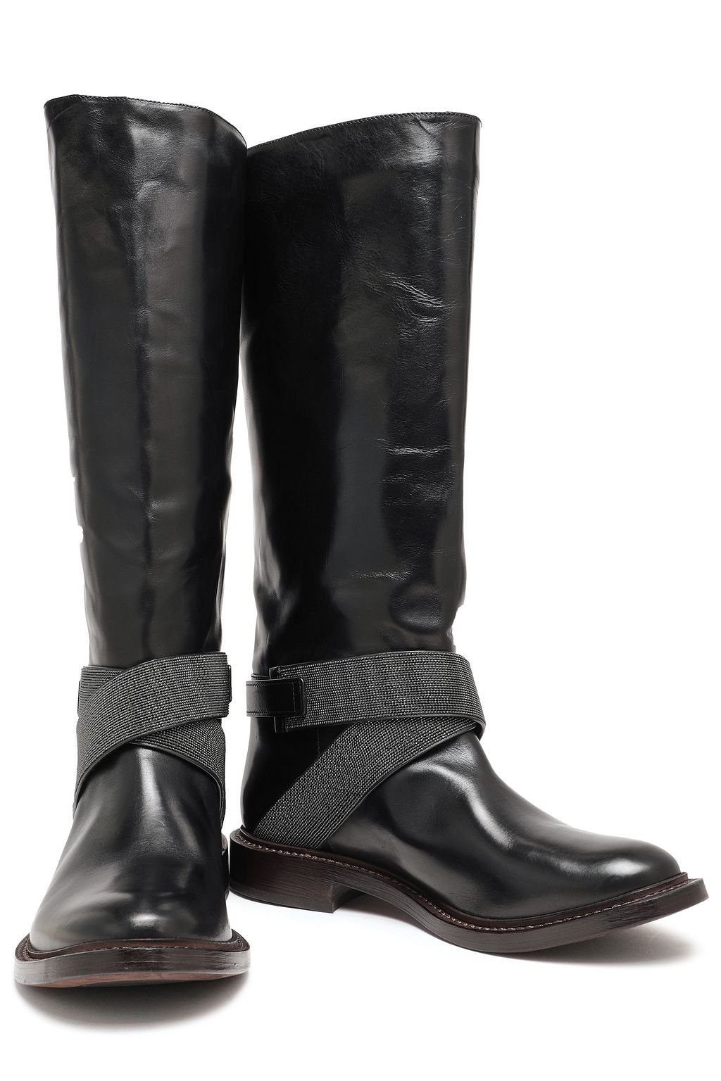 BRUNELLO CUCINELLI Bead-embellished leather boots