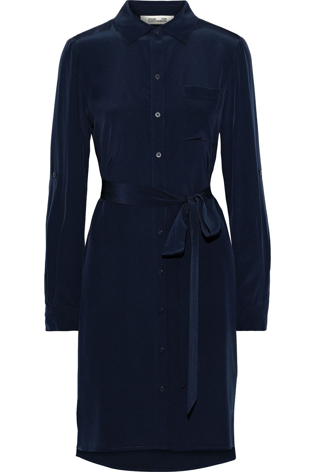 dvf silk shirt dress