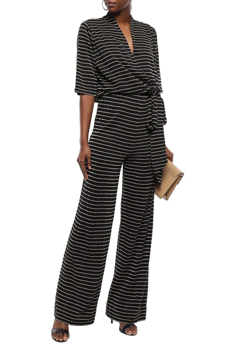 striped jersey jumpsuit