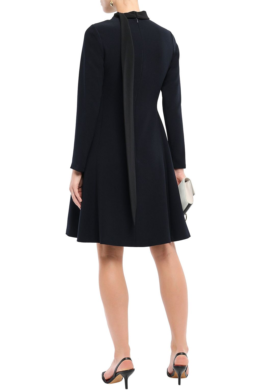 MIKAEL AGHAL Tie-neck stretch-crepe dress