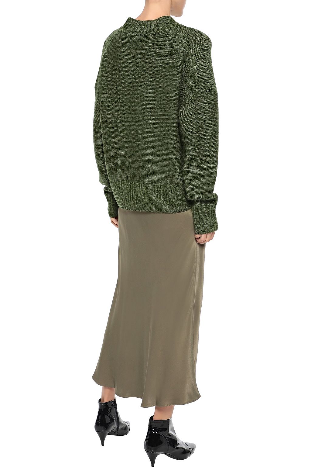 IRIS & INK Brooklyn satin midi skirt