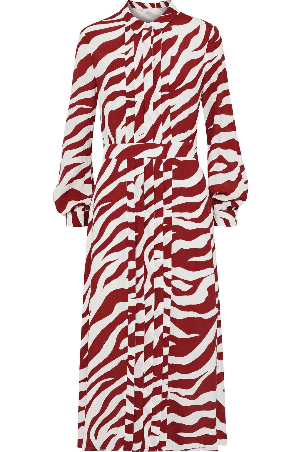 zebra print midi shirt dress