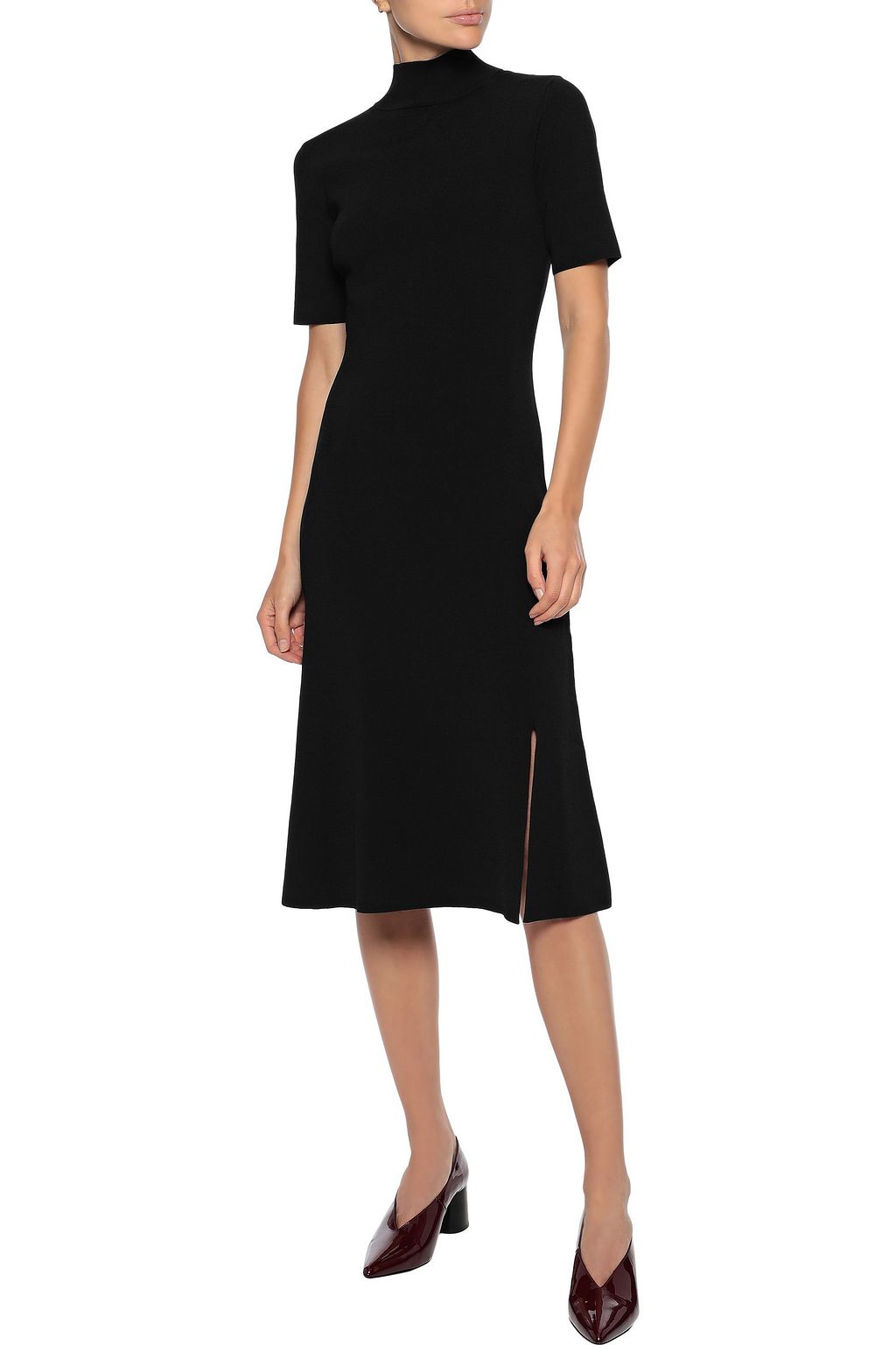 IRIS & INK Greta ribbed-knit turtleneck dress