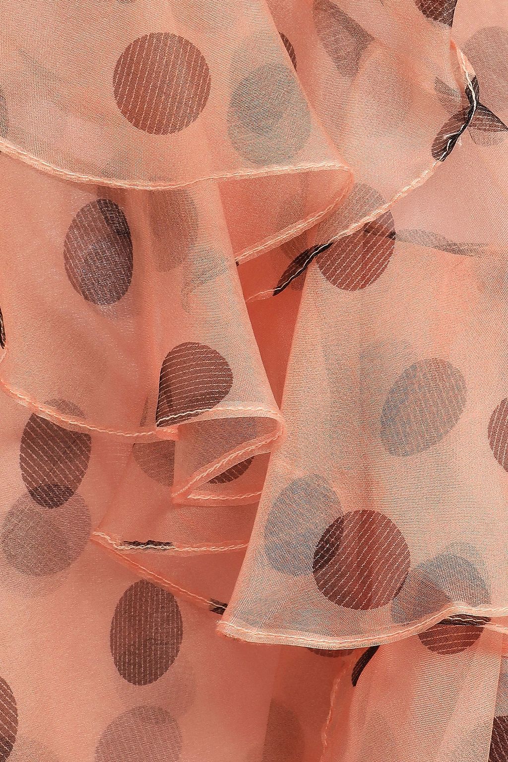 JOHANNA ORTIZ Asymmetric tiered polka-dot silk-organza midi skirt