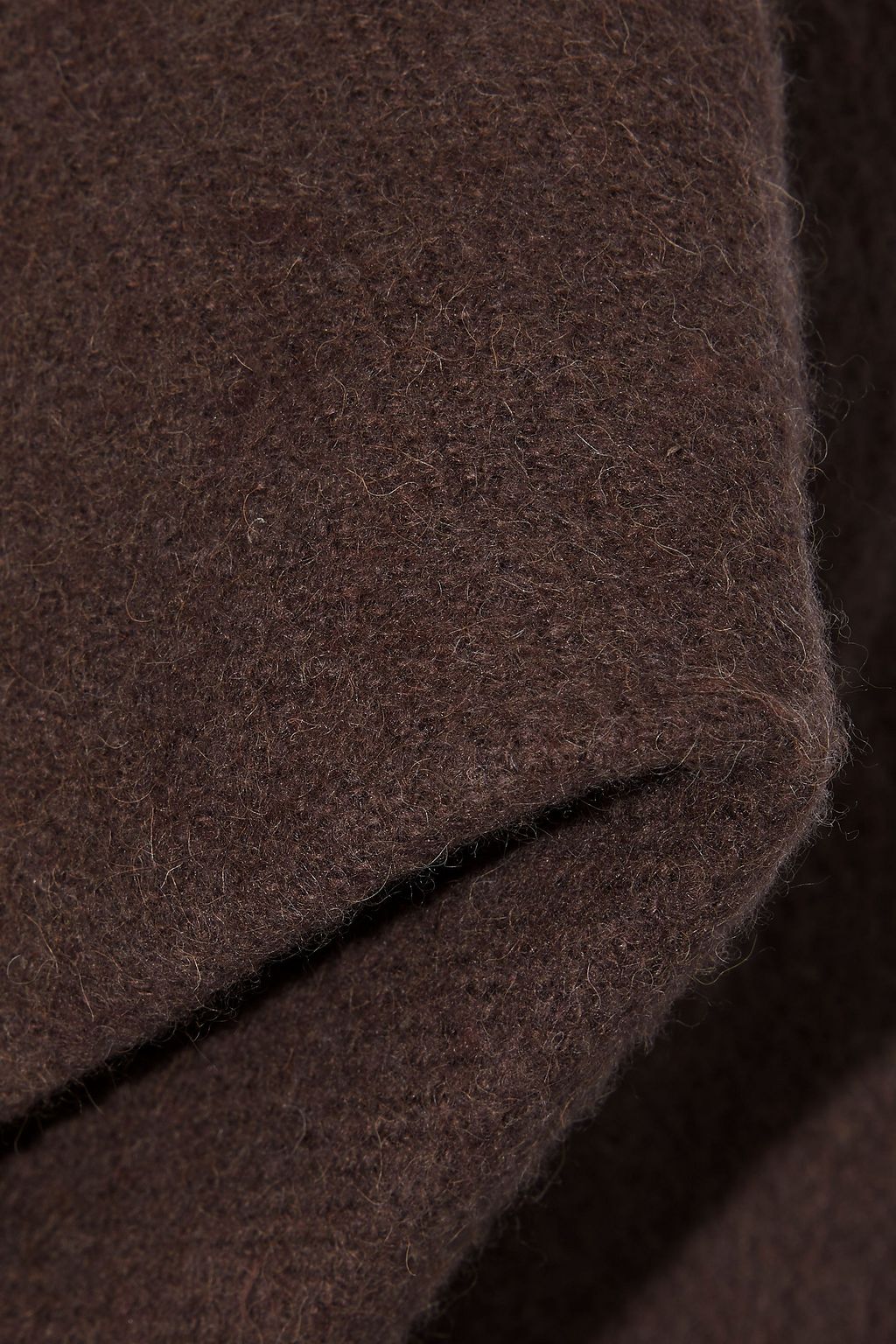 RICK OWENS Strapless gathered draped camel hair and linen-blend top