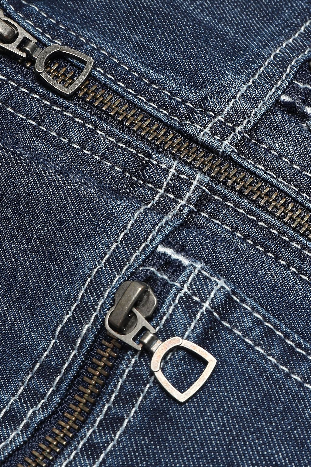 ALEXACHUNG Cropped denim jumpsuit