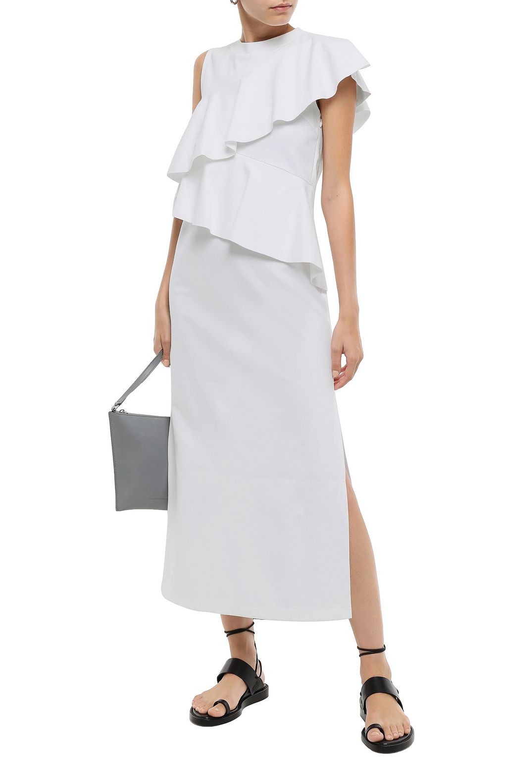 GOEN.J Ruffled cotton-jersey midi dress