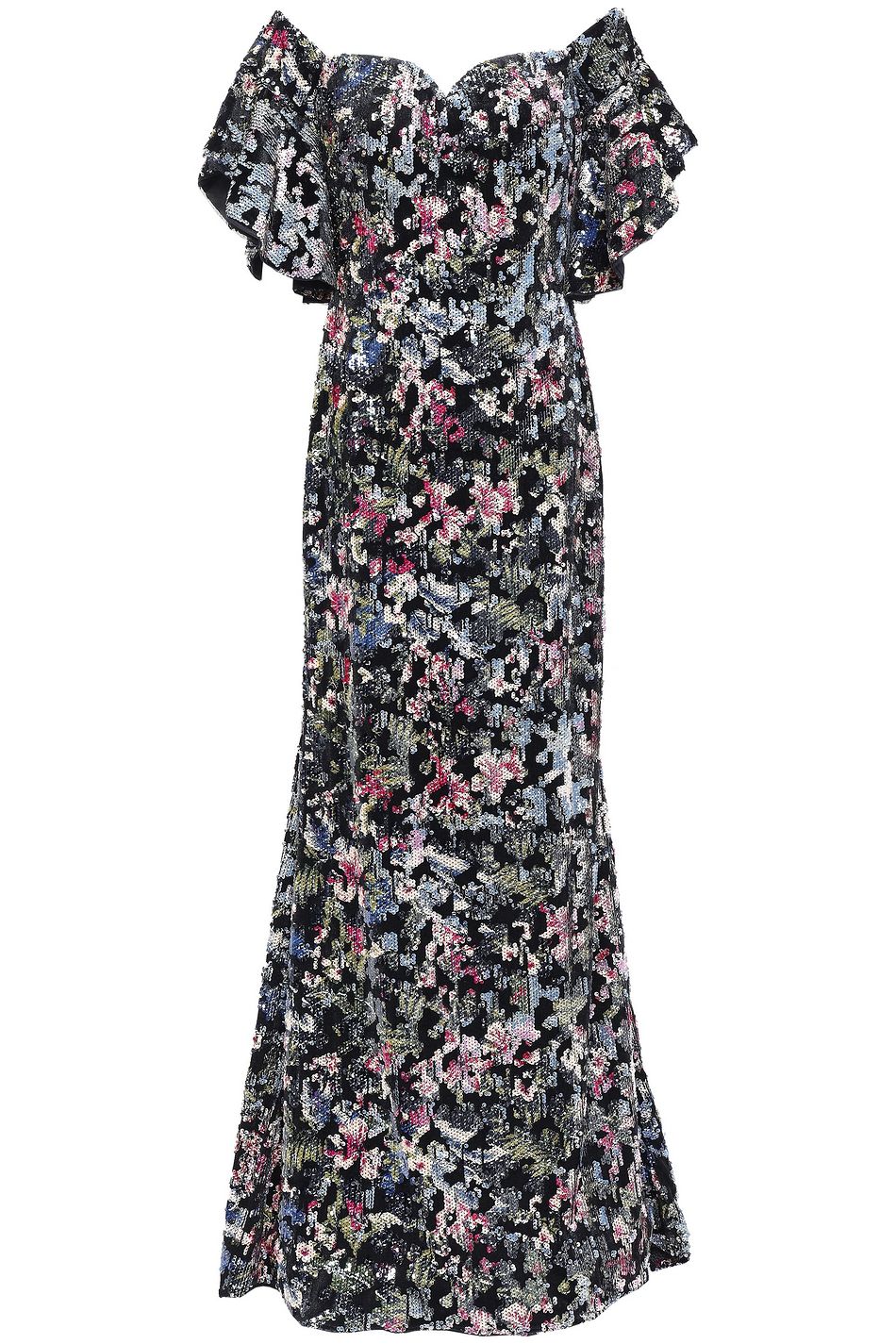 badgley mischka velvet gown
