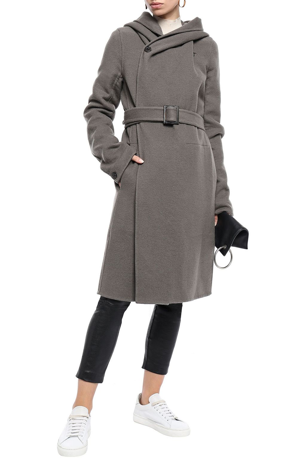 RICK OWENS Cashmere-felt hooded coat