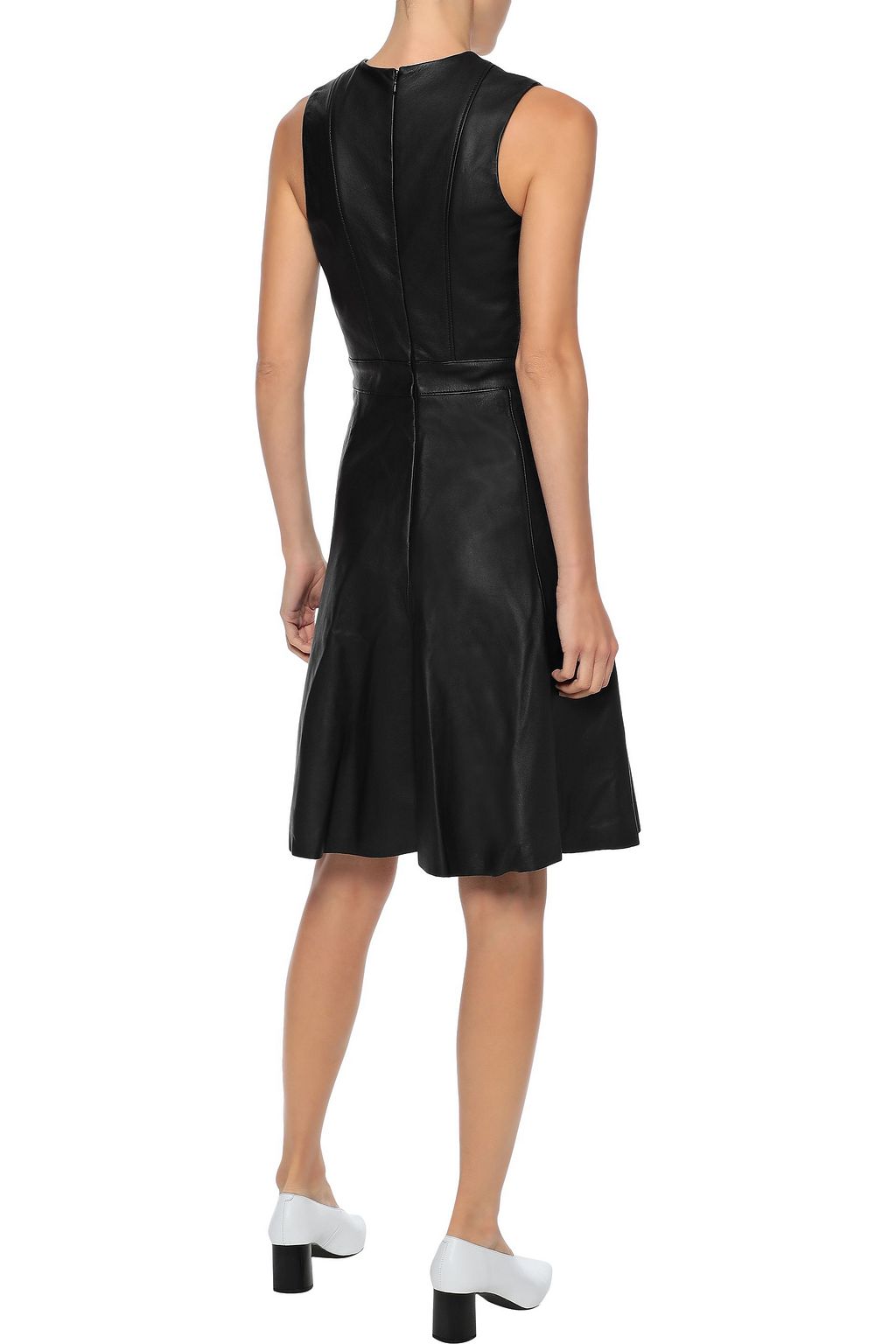 IRIS & INK Ursula flared leather dress