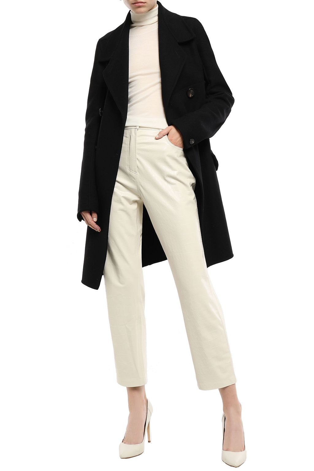 RICK OWENS Double-breasted wool-blend felt coat