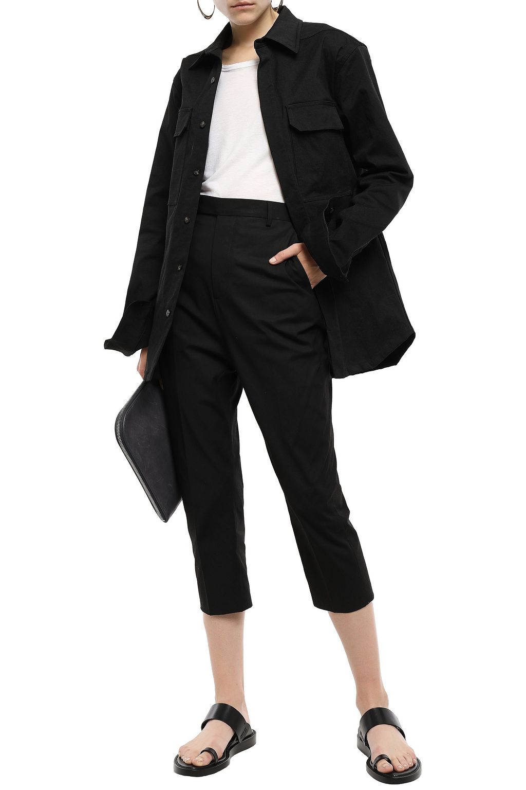 RICK OWENS Strap-detailed stretch-drill jacket