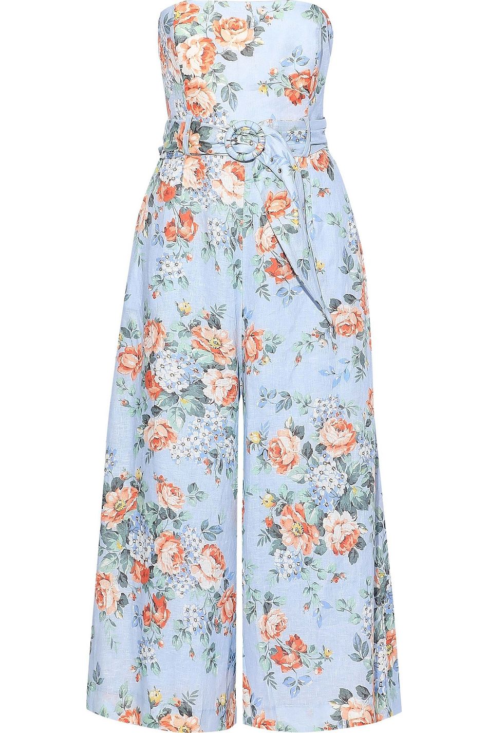 light blue floral jumpsuit
