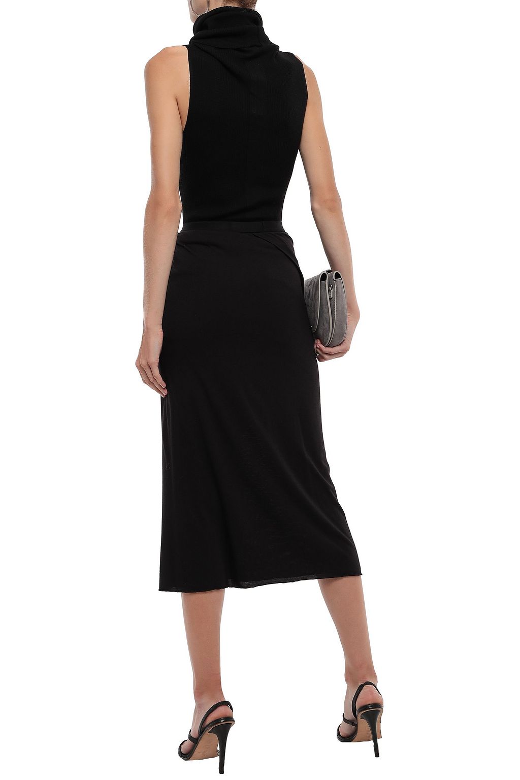 RICK OWENS LILIES Wrap-effect jersey midi skirt