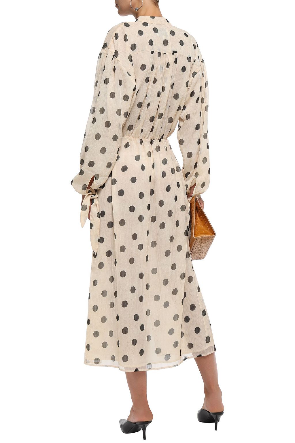 NANUSHKA Zahara tie-neck crinkled-georgette midi dress