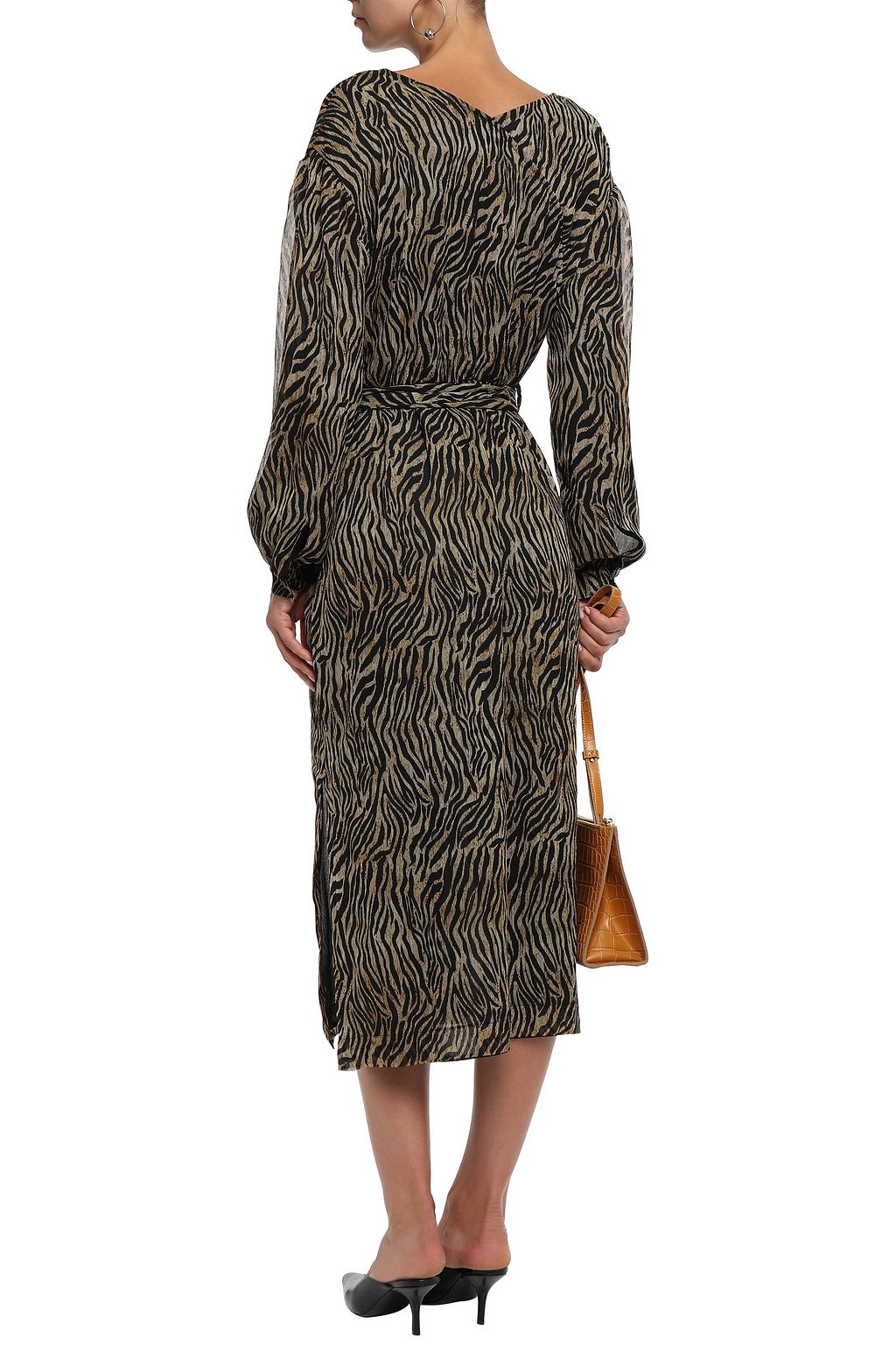 oasis animal wrap midi dress