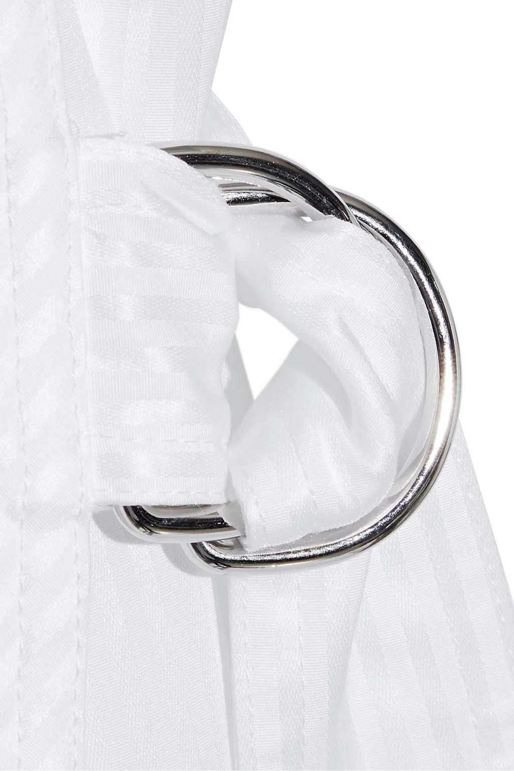 HELMUT LANG Layered strap-detailed striped cotton-poplin shirt
