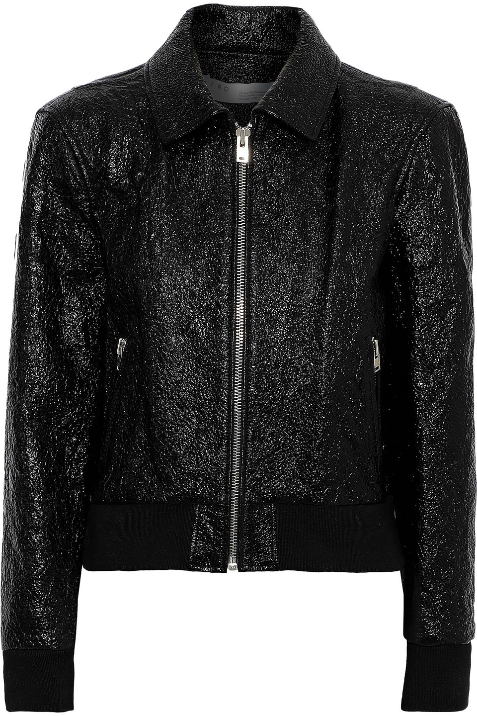 Iro Woman Faces Cracked Patent-leather Jacket Black Size 34