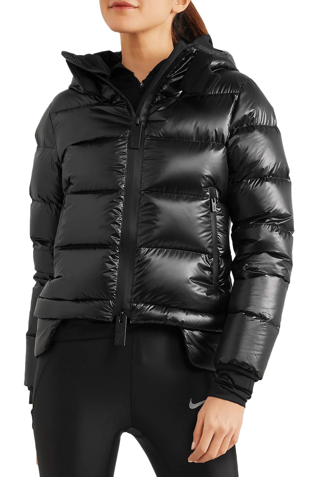 TEMPLA 10k Nano Gloss quilted shell hooded down jacket