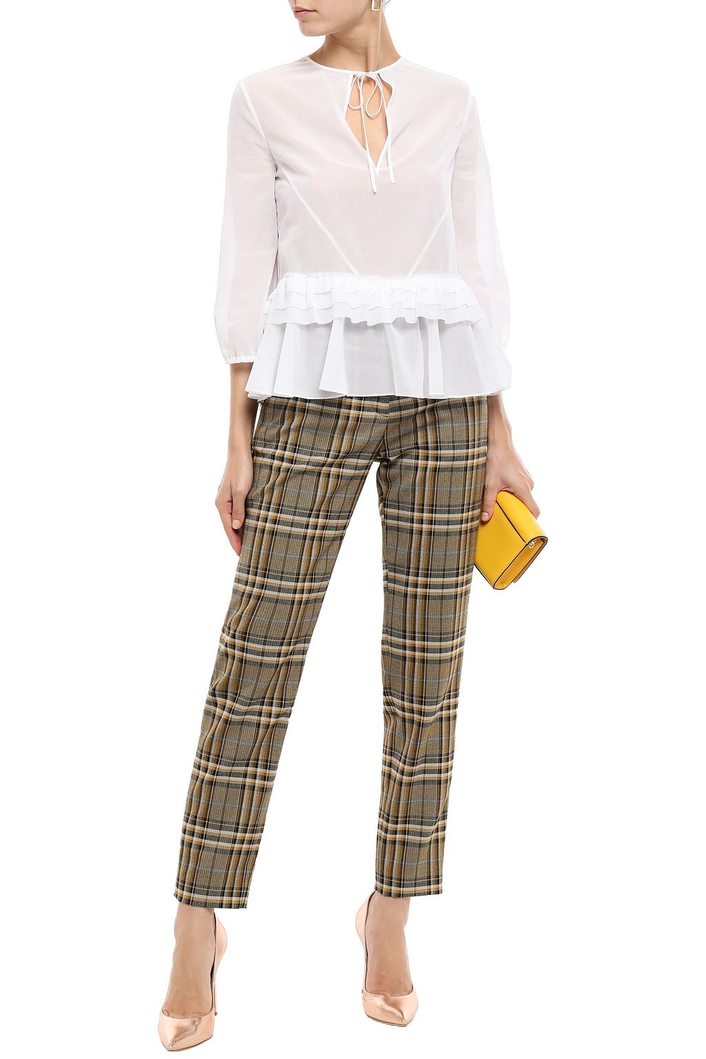 ROCHAS Tiered cotton-mousseline blouse