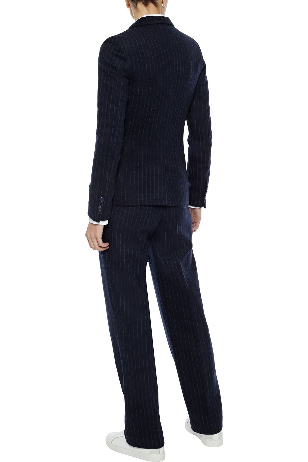 IRIS & INK Dagny pinstriped brushed wool-blend straight-leg pants