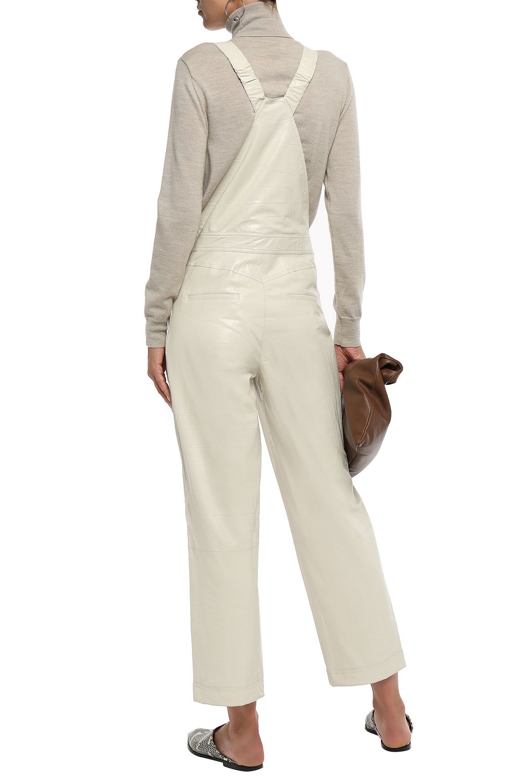 NANUSHKA Frank croc-effect vegan leather jumpsuit